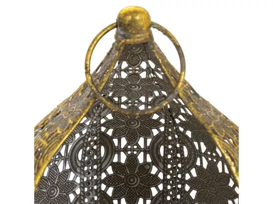 Bougeoir en métal doré 18.5x17x23.5h