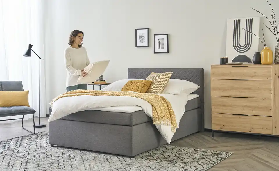 Boxspringbett Kety 140 cm Grau
