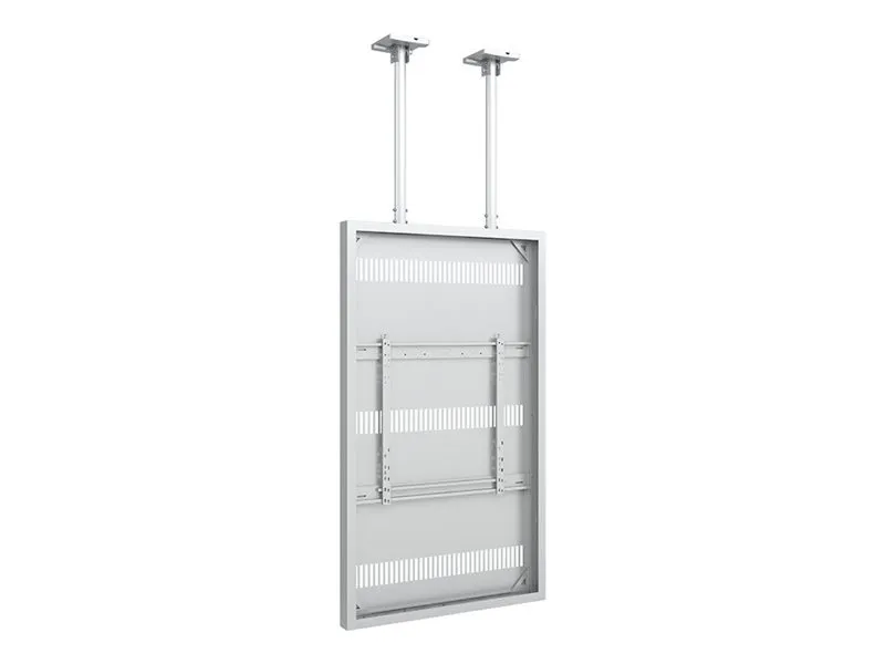 Multibrackets M Pro Series - Indelukke (fast arm, bagplade, 2 loftspladedækker, adapter, etui, 2 pæle (80 cm), 2 interne pæleled) - for LCD display - large - stål - hvid - skærmstørrelse: 75