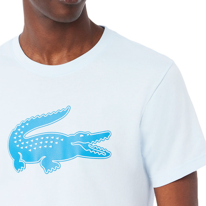 Tee-shirt Lacoste Sport logo 3D bleu ciel