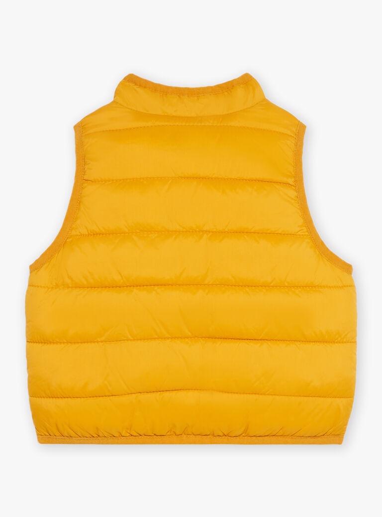 Doudoune sans manche ambre jaune réversible