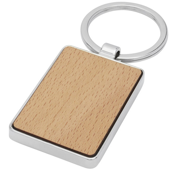 EgotierPro 118124 - Porte-clés rectangulaire Mauro en bois de hêtre