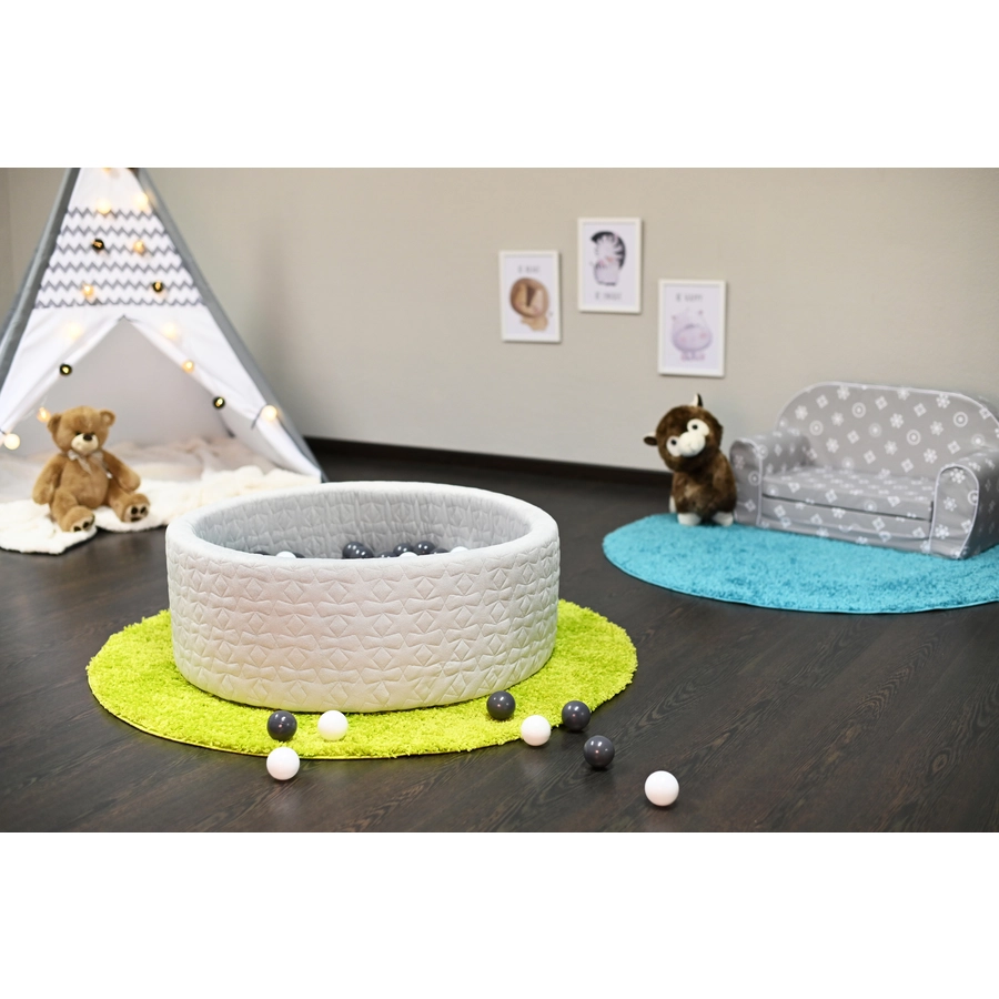 knorr toys® Bällebad soft - Cosy geo grey - 300 balls greycreme grau