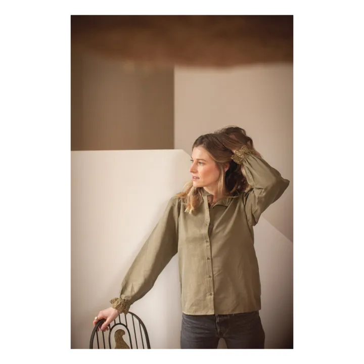 Marlot Paris Blouse Gaze de Coton Prisca  - Collection Femme  | Vert kaki