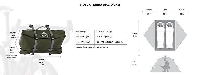 MSR - TENTE DE RANDONNEE LEGERE HUBBA HUBBA BIKEPACK 2