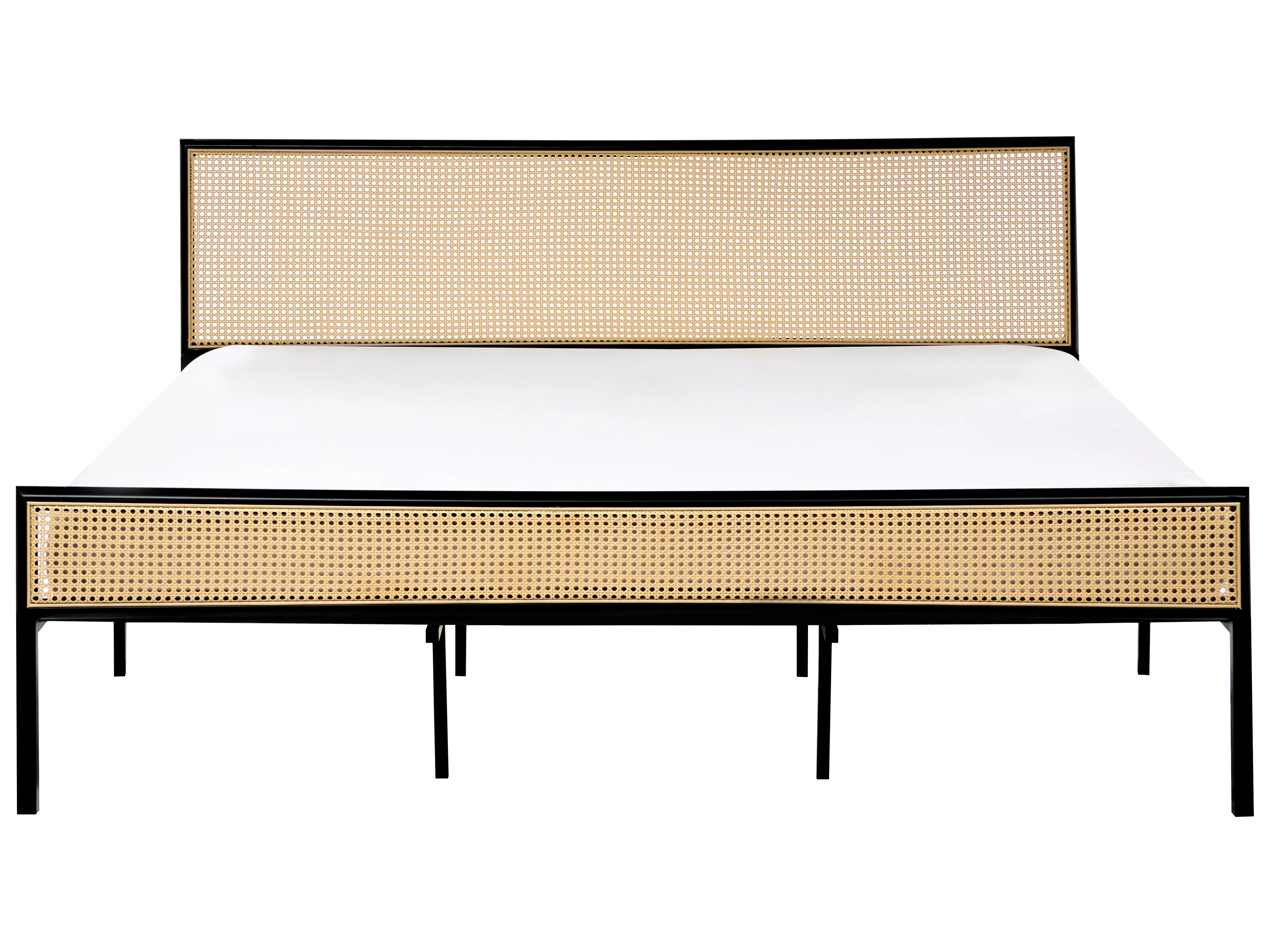 Bed PE rotan AVANTON 180 x 200 cm Zwart