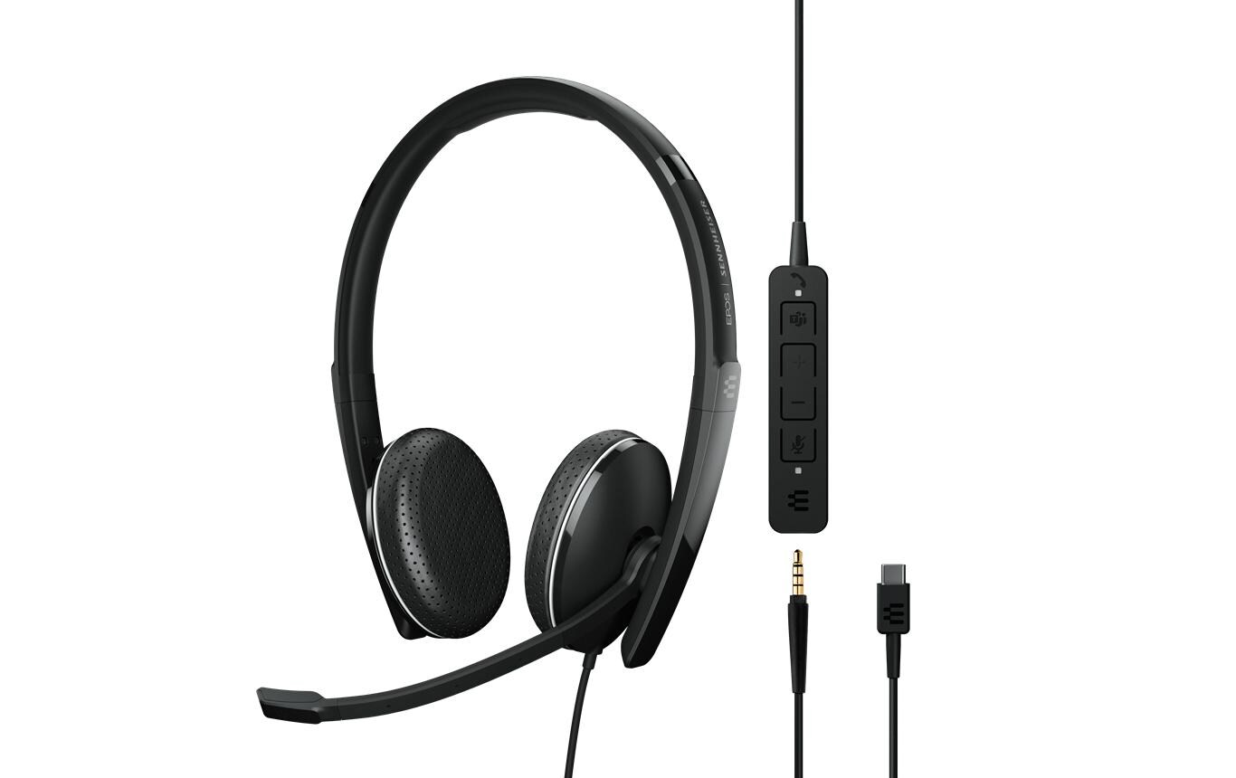 Headset ADAPT 165T Duo USB-C, KlinkeAbelgebundenes, beidseitiges Headset mit 3.5-mm-Klinkenstecker und USB-C-Konnektivität