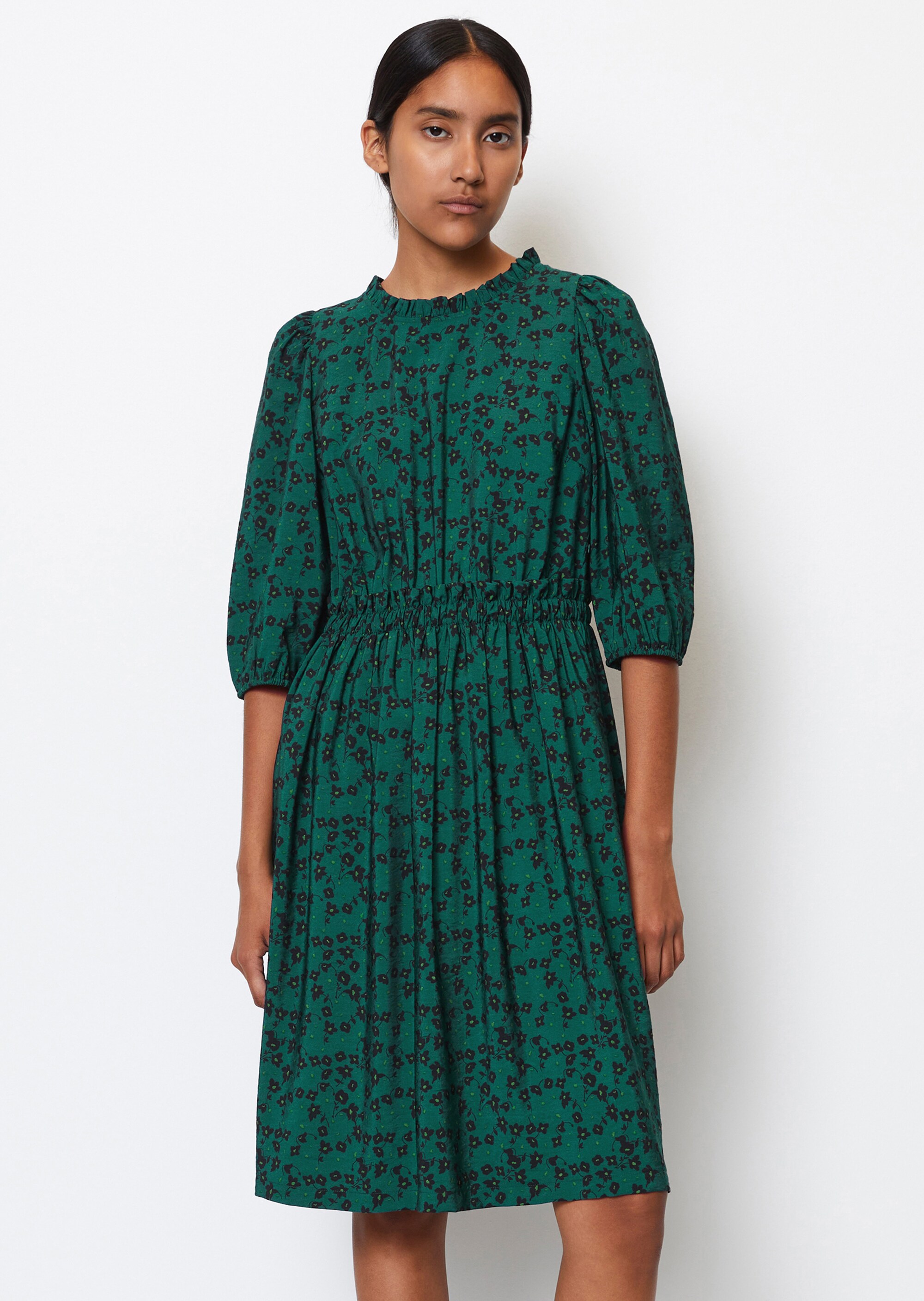 Rüschenkleid regularaus fließendem ECOVERO™ von LENZING™