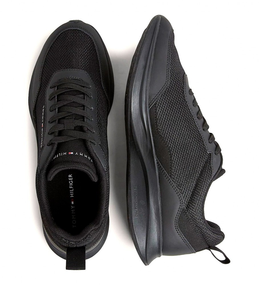 Tênis Tommy Hilfiger estilo corrida leve, preto