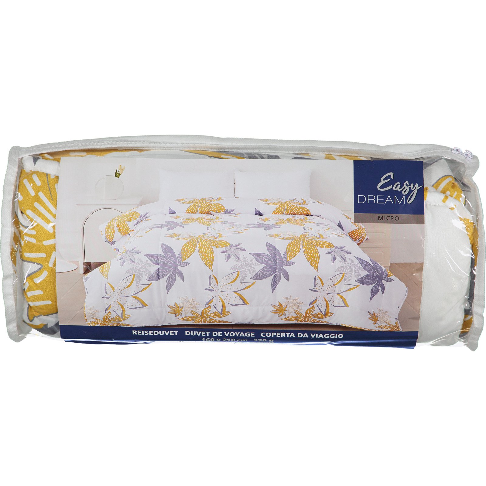 Easy Dream Reiseduvet weiss mit Blätter 160x210 Duvet Nordisch