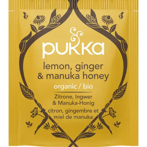 Bio-Kräutertee Zitrone, Ingwer & Manuka-Honig, mit süßem Honig, feurigem Ingwer und zarter Zitrone