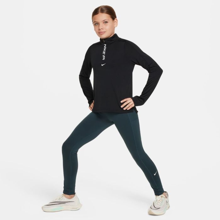 Nike Junior Trøjer Pro Dri-FIT Long Sleeve Half Zip Top Sort