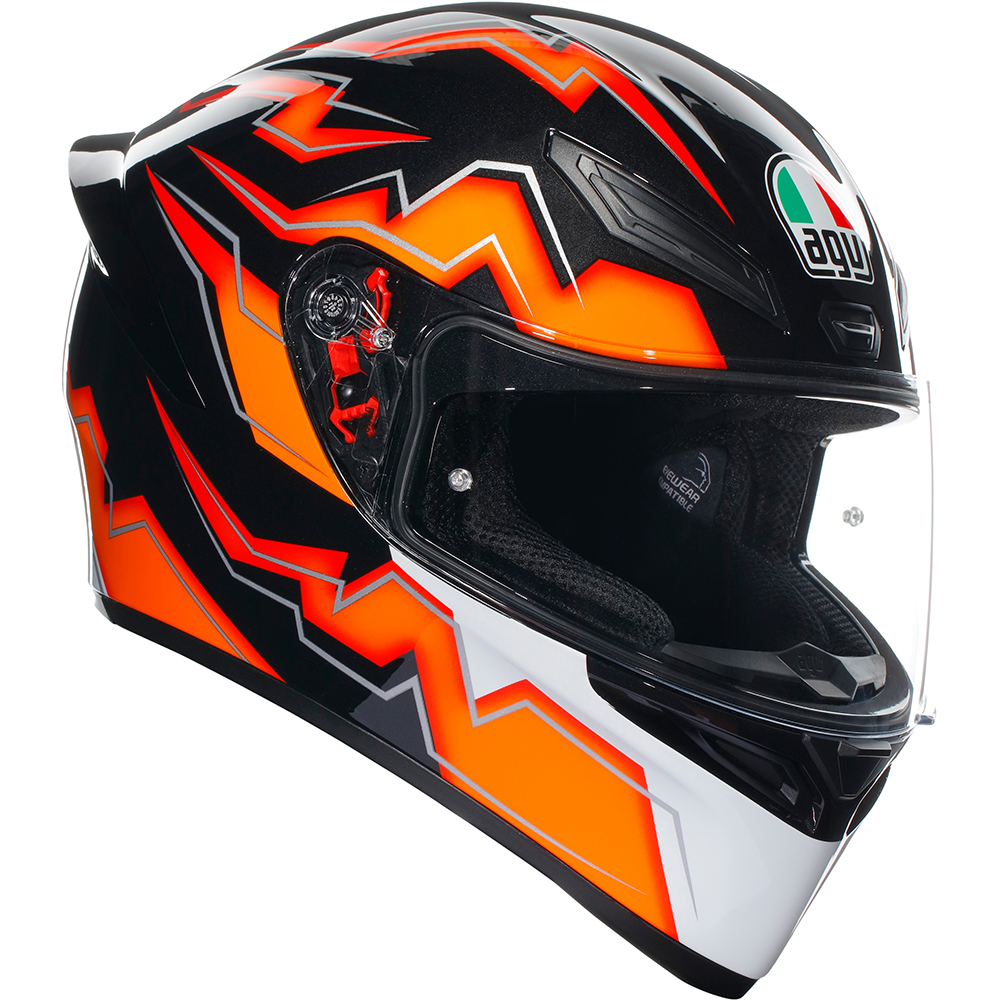 AGV - Casque K1 S Kripton Noir / Orange / Blanc