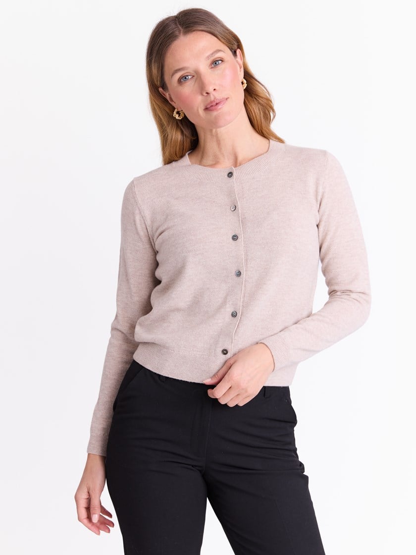 Vita merinocardigan Sand Melange