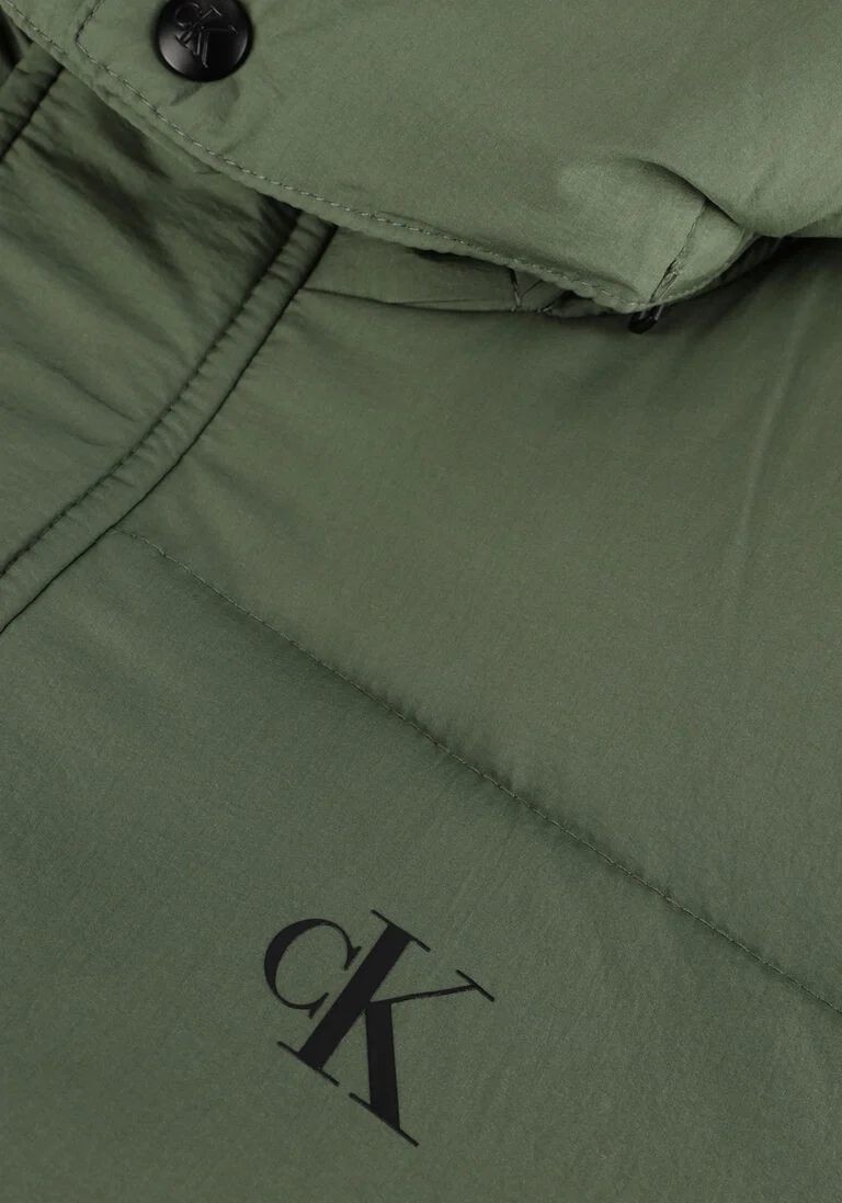 CALVIN KLEIN donkergroene calvin klein gewatteerde jas essentials non down logo jacket