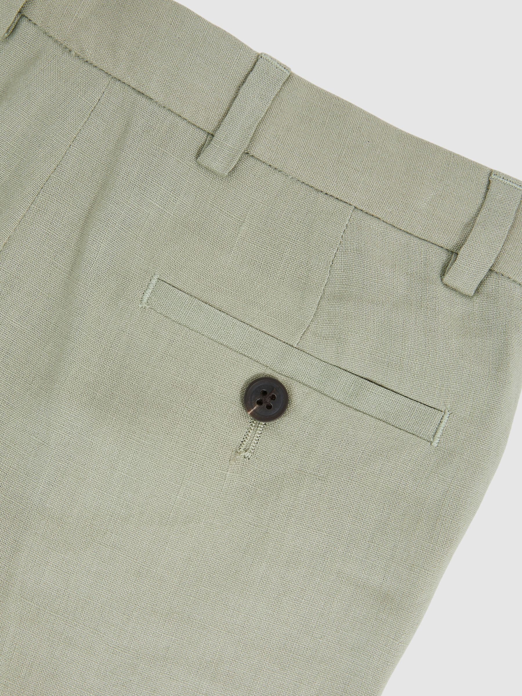 Reiss Kin slim-fit aanpasbare linnen broek