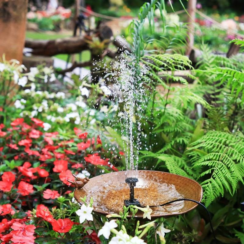 (11x11cm) Solar Springbrunnen Pumpe Vogel Bad Gartenteich Fontäne