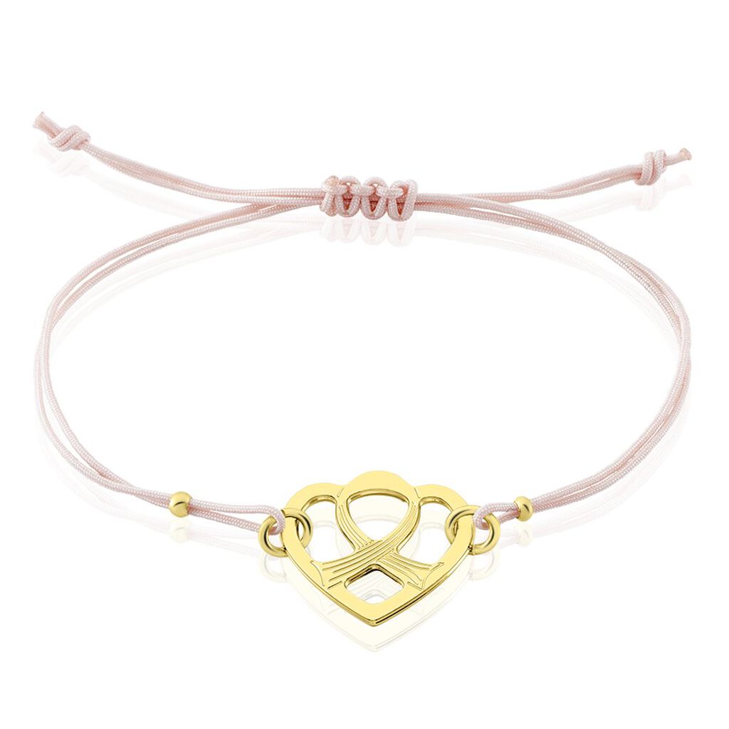 Bracelet Solidaire Lutte Contre Le Cancer Laiton Doré
