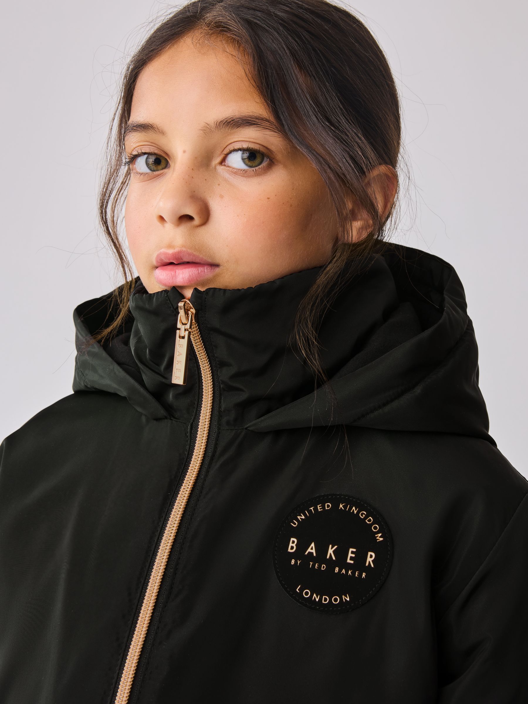 Zwart - Baker by Ted Baker - Regenbestendige regenjas met strik en ruches