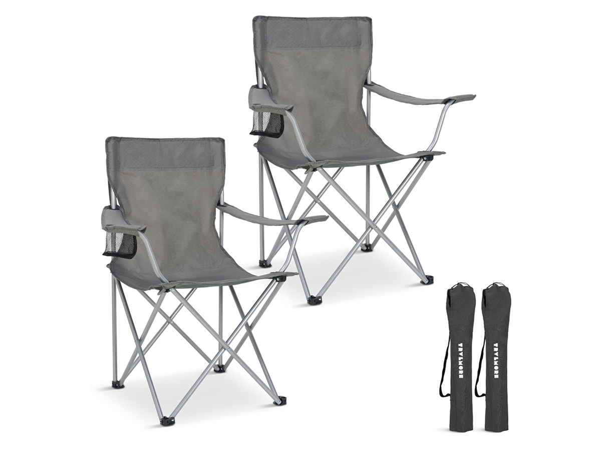 TRVLMORE Basic Grey vouwstoel - Set van 2