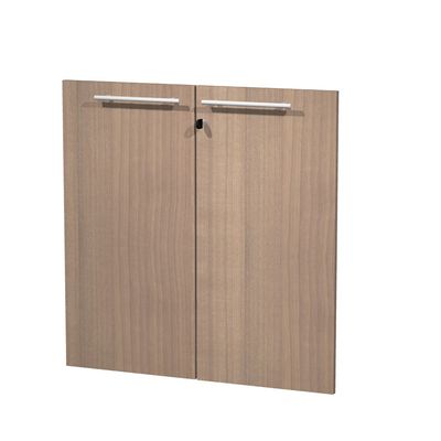 Jeu de 2 portes pleines - pour bibliothèque 2 étagères FLORA - L80 x H77 cm - imitation merisier arabis
