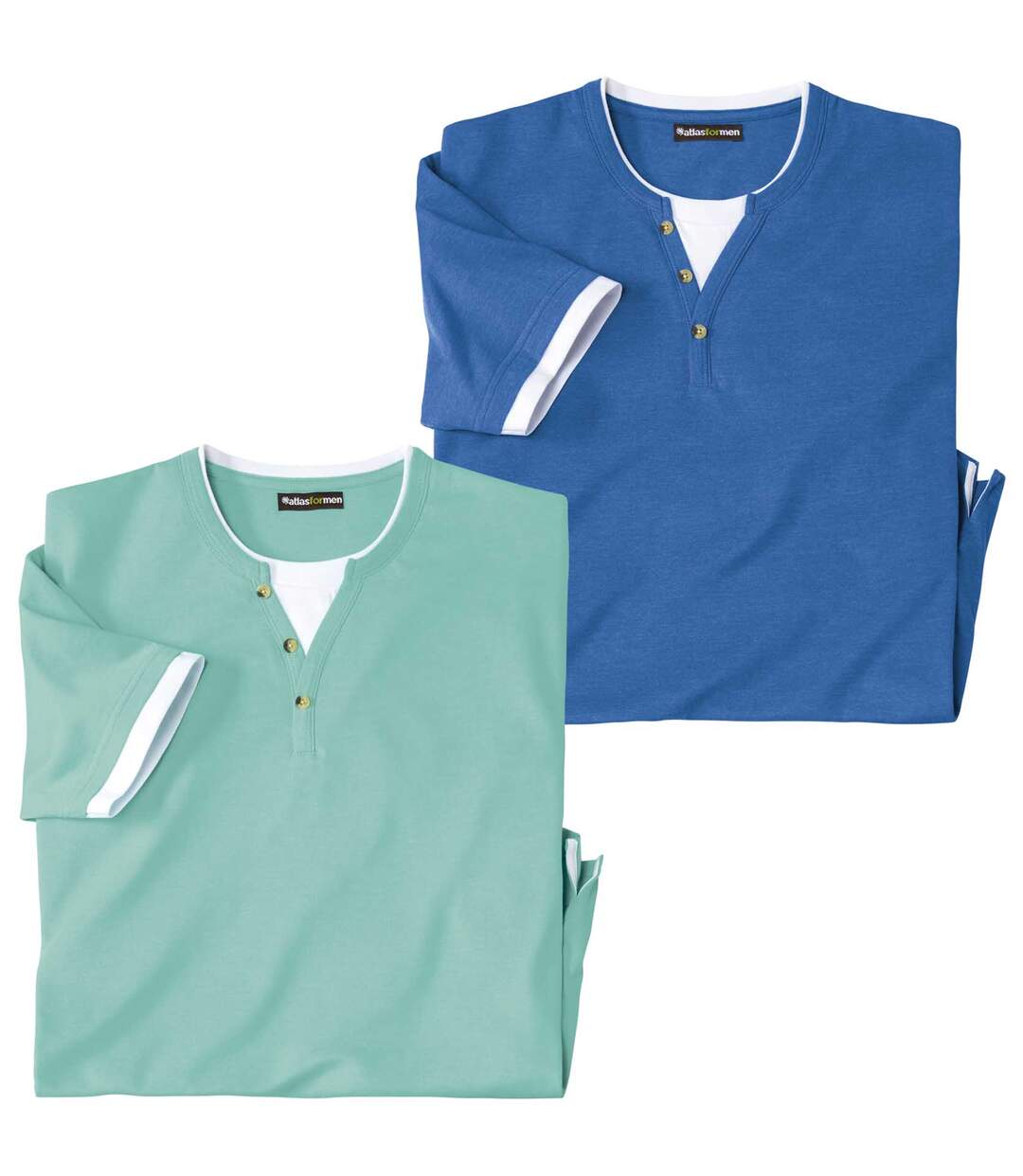 Lot de 2 Tee-Shirts Col Tunisien Sailor