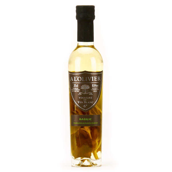 Vinaigre de vin blanc au basilic