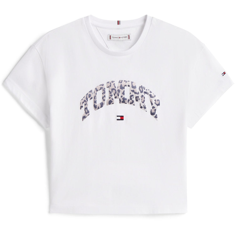 Køb Tommy Hilfiger White Varsity Sateen Graphic Tee S/S