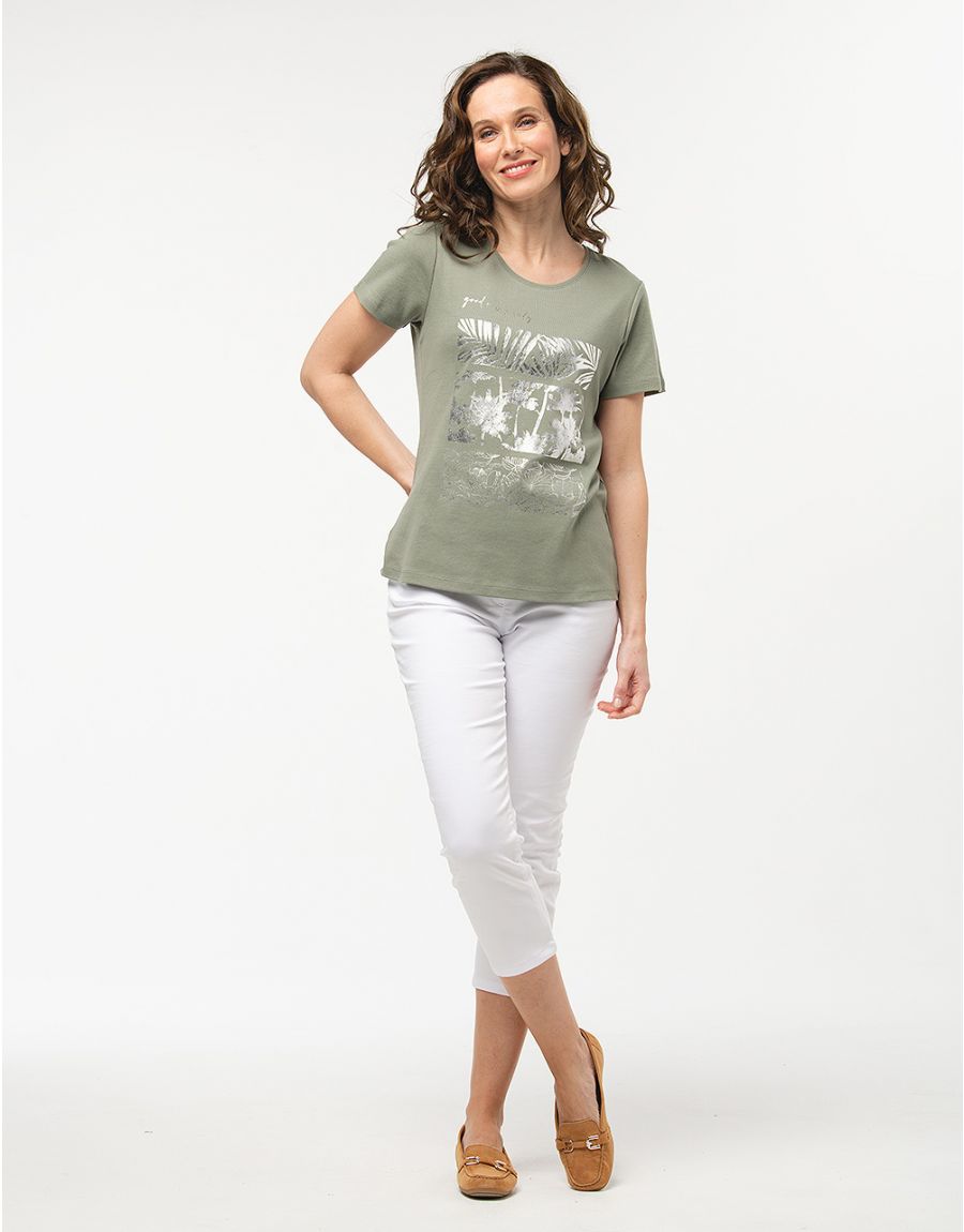 T-shirt 100% coton kaki