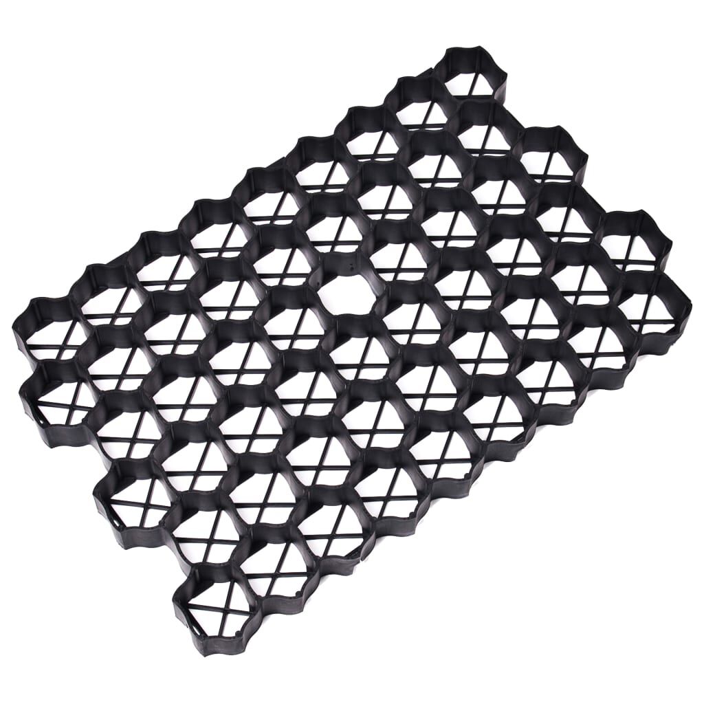 vidaXL Gazontrellis, 16 stuks, zwart, 60x40x3 cm, kunststof
