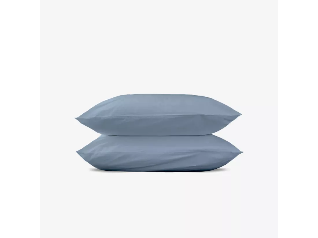 Taie d'Oreillers 65x65 cm - Bleu Gris - 100% percale de coton - Morphea