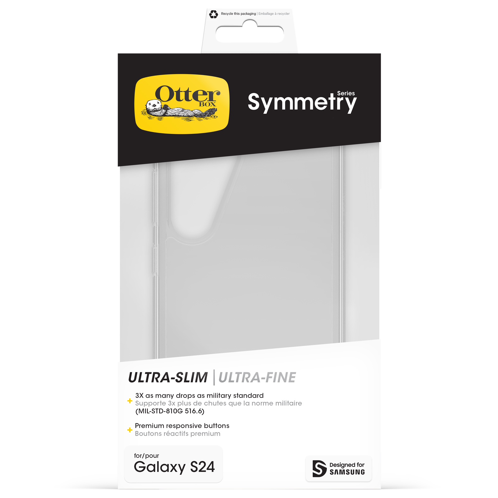 Samsung Galaxy S24 Antimikrobielle Schutz Hülle Symmetry Series Recycelter Kunststoff (77-94584) - Transparent