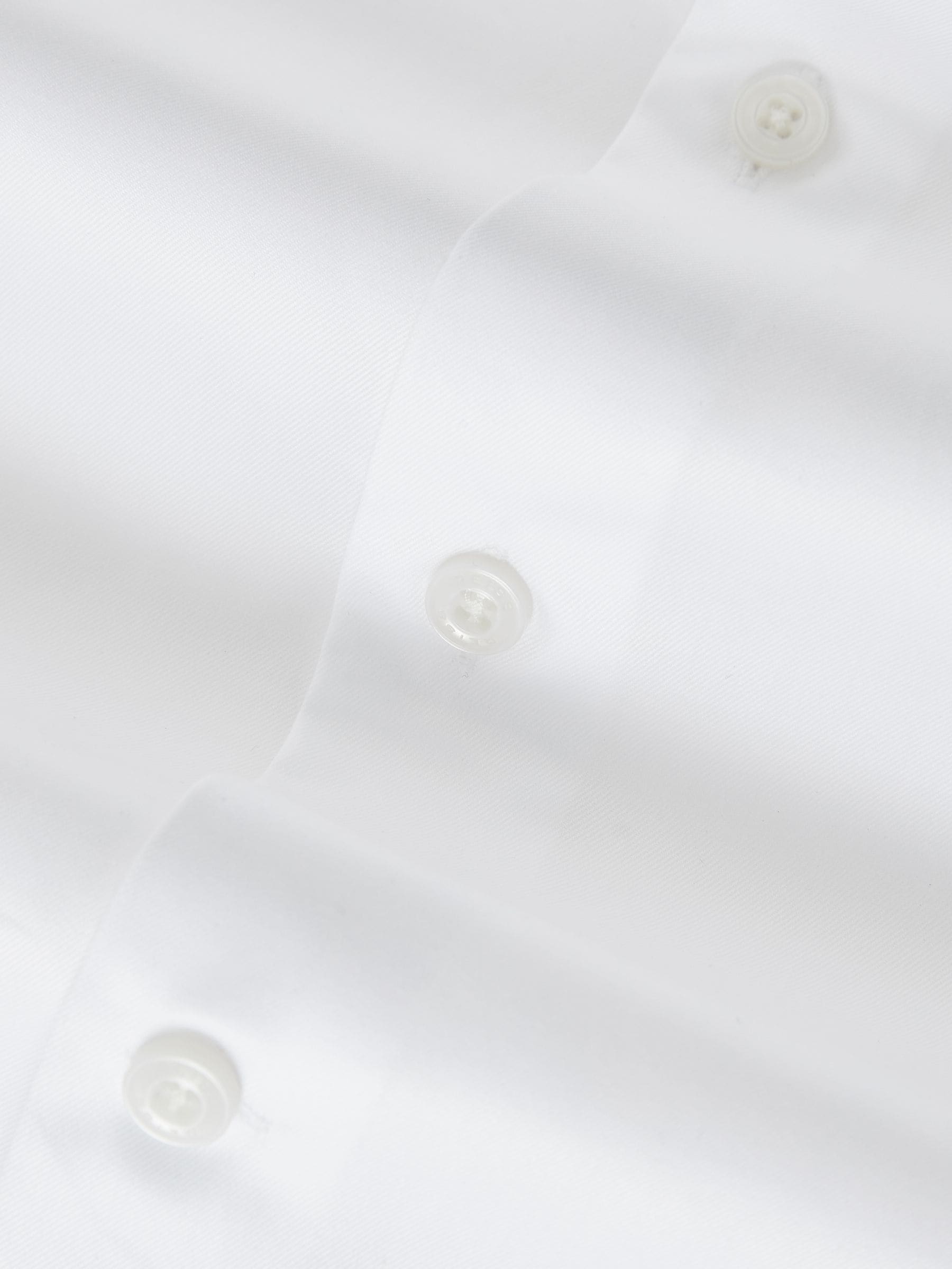Wit - Normale Pasvorm - Reiss Storm Cotton Double-Cuff Shirt