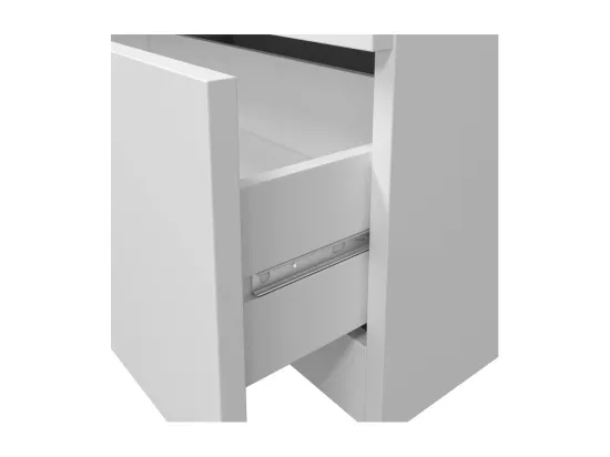 Armoire NINA 3 portes et 3 tiroirs L121 x H180 cm - Blanc et bois