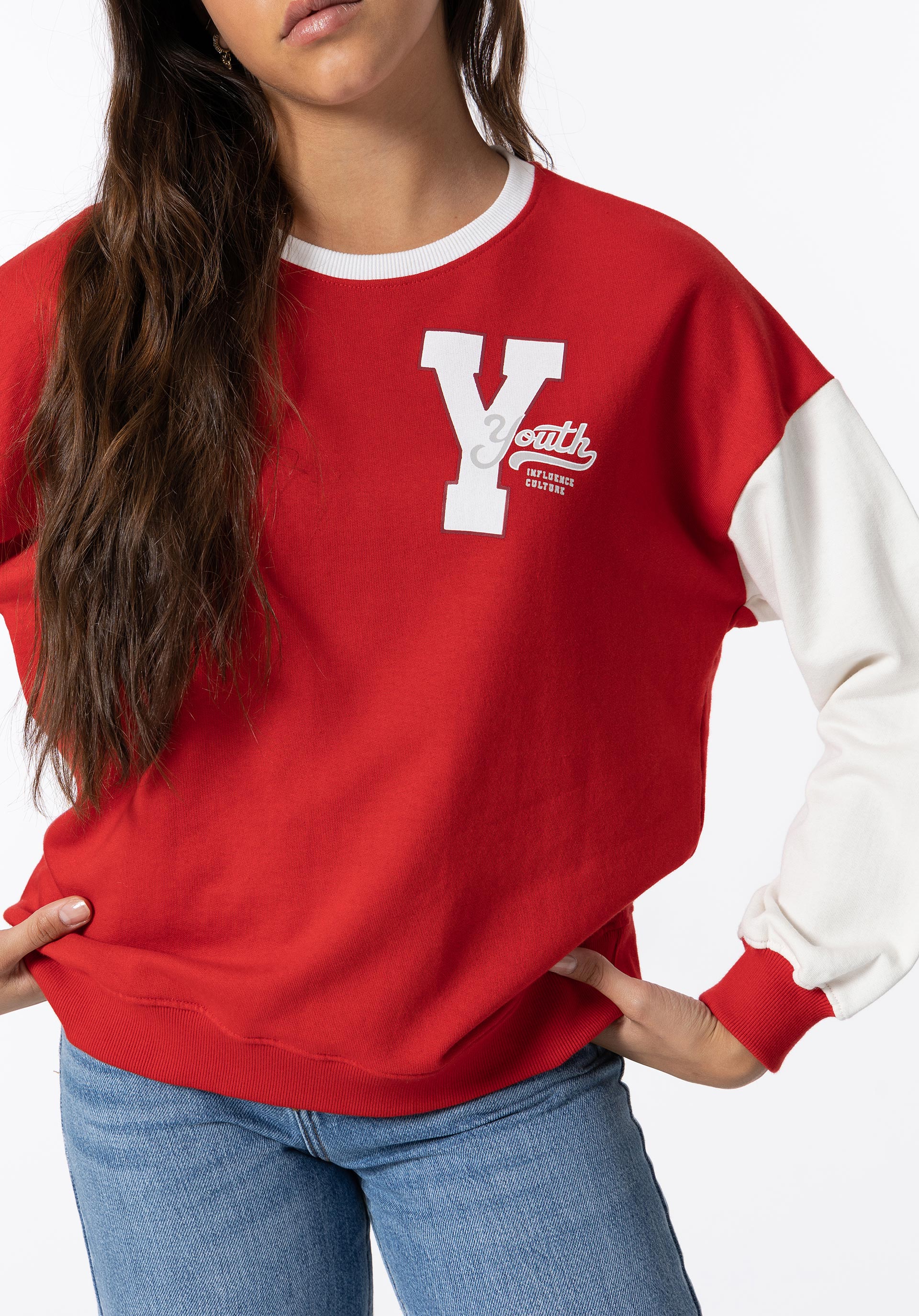 Sweatshirt Bicolor com Estampado