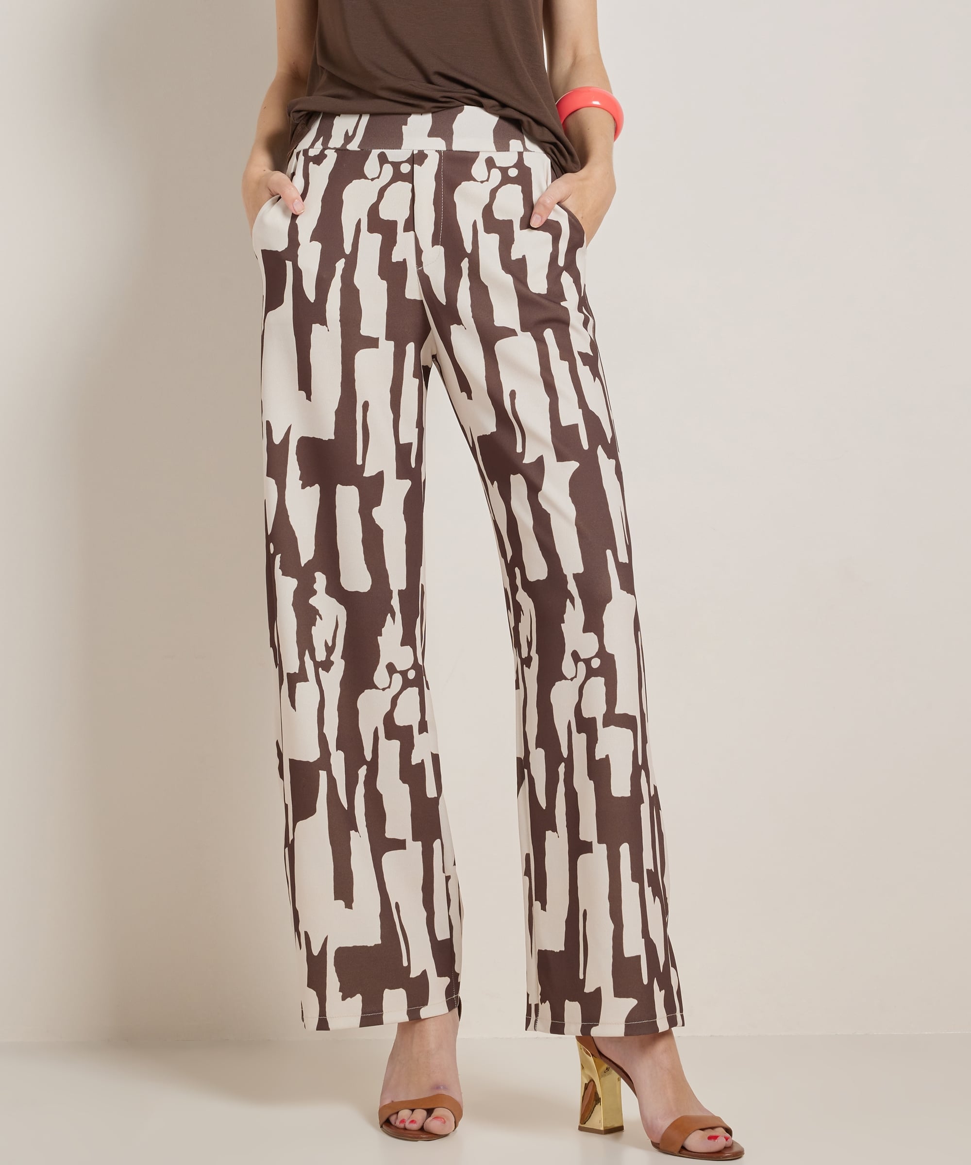 wide fit broek all-over print