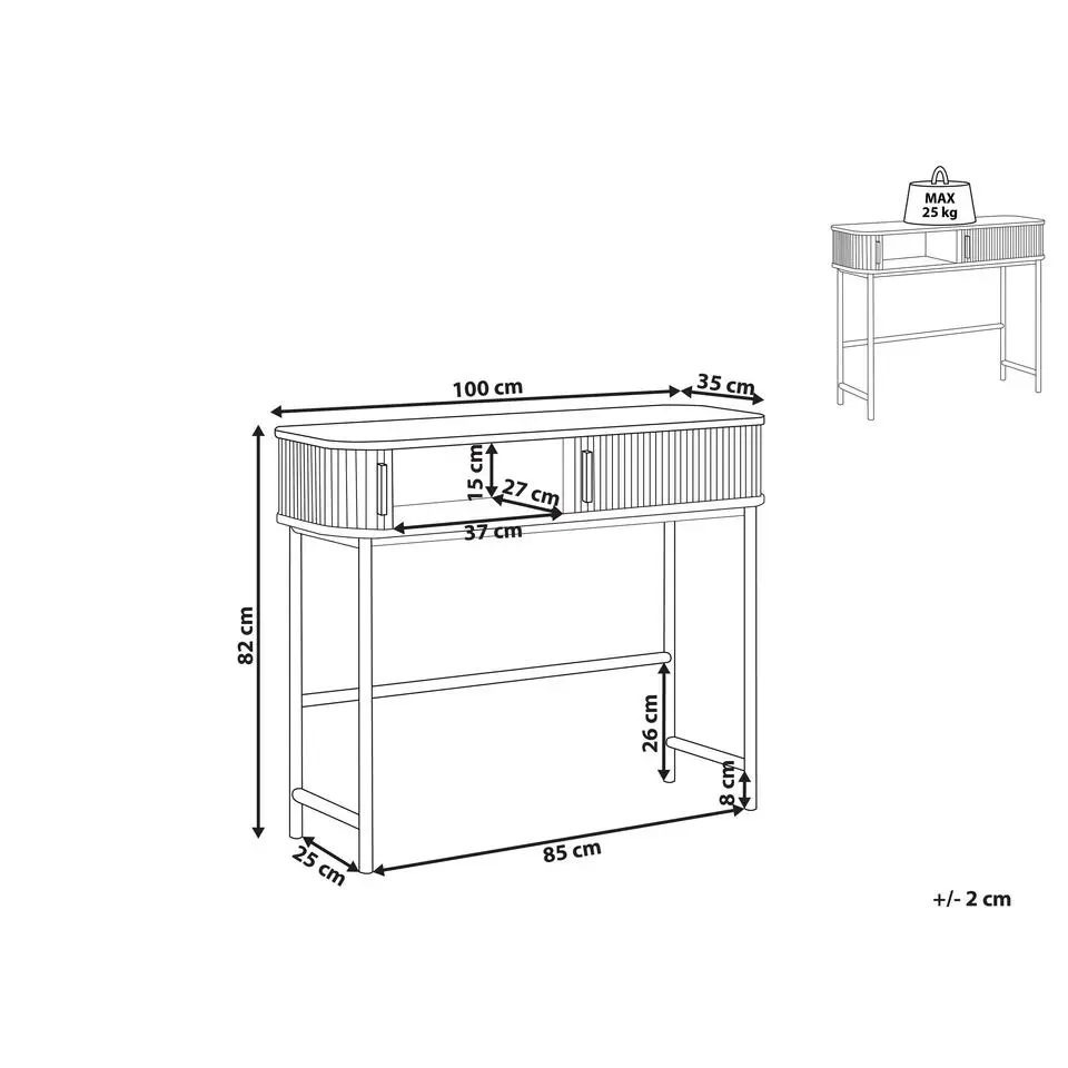 JOSE - Consoletafel - Donkere houtkleur - Vezelplaat