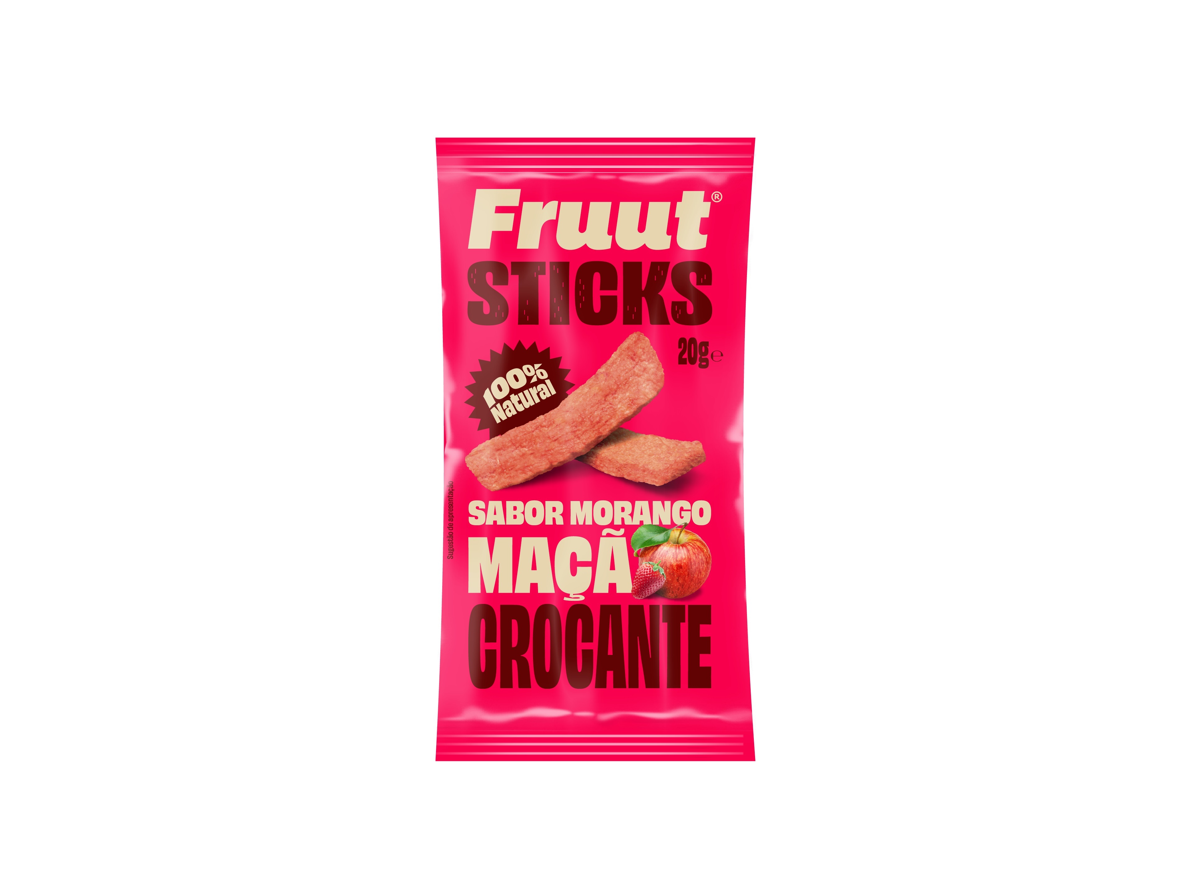 SNACK FRUUT MAÇÃ SABOR MORANGO 20GR