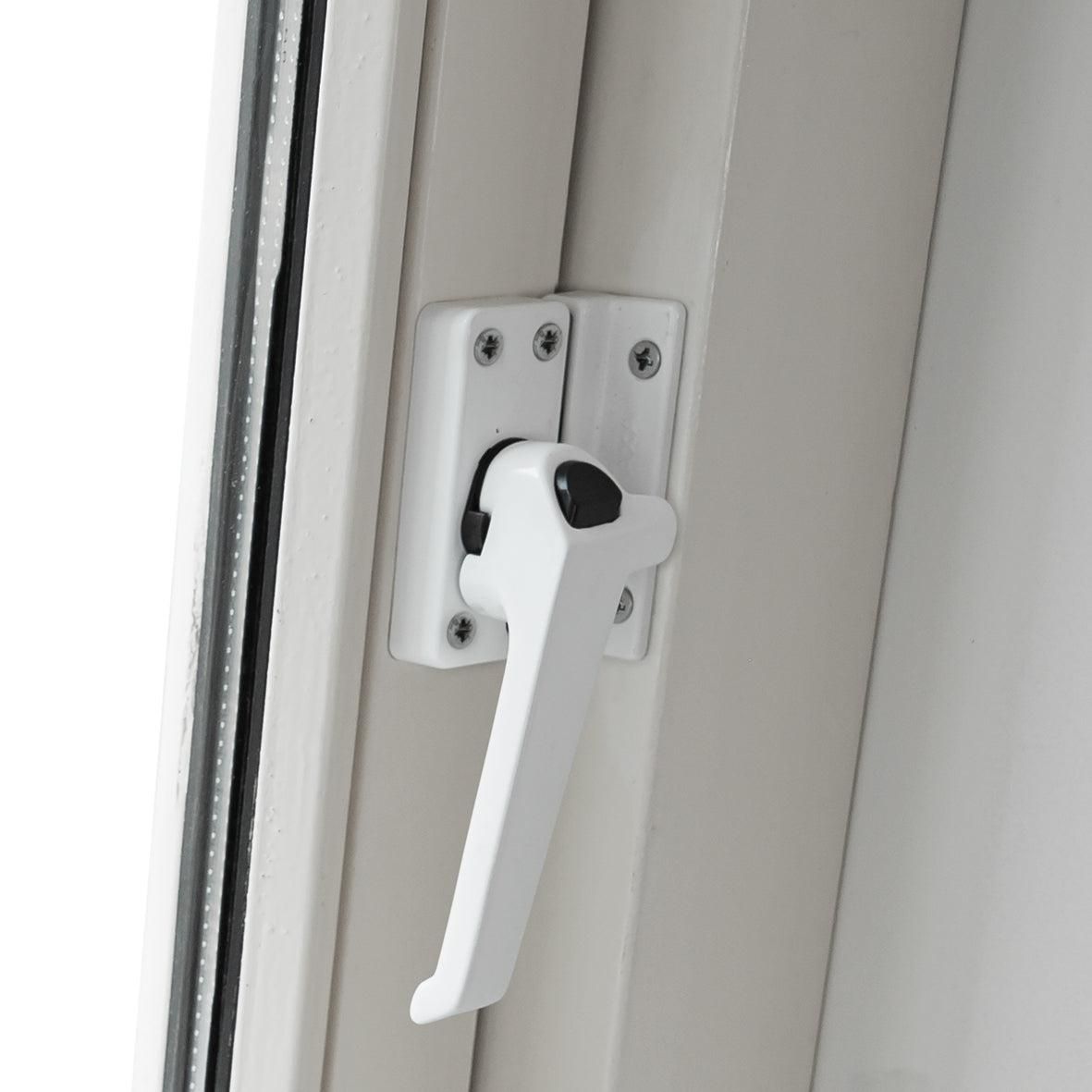 AXA 3308 Raamsluiting wit met drukknop en nok linksdraaiend - 3308-41-68/E