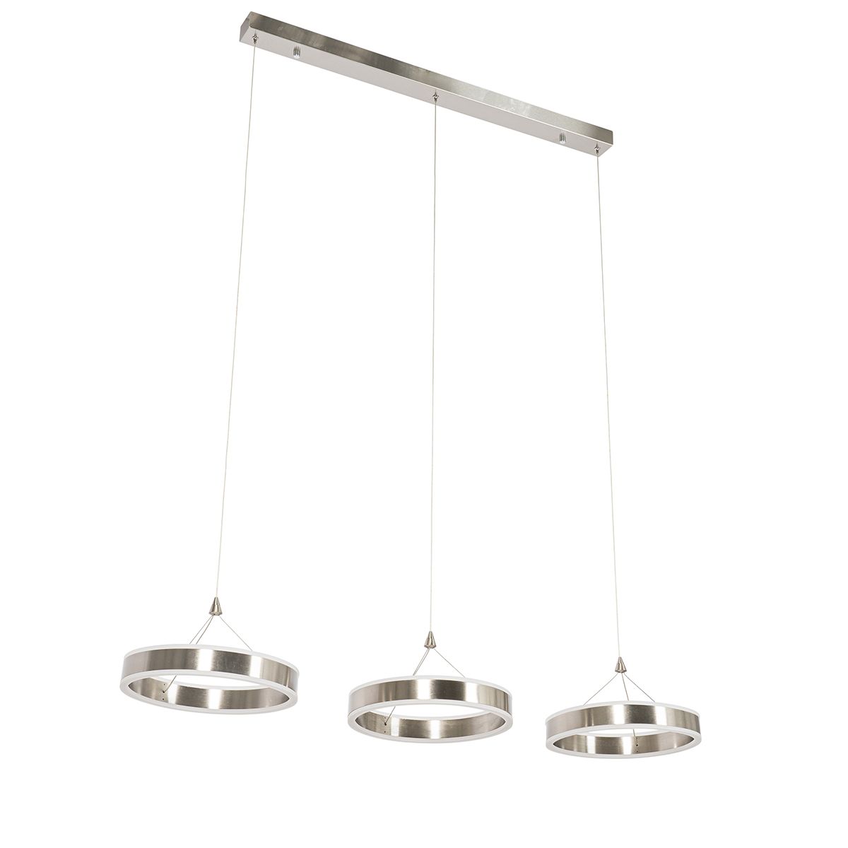 Hanglamp staal langwerpig incl. LED 3-staps dimbaar 3-lichts - Lyani