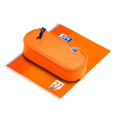 Oxford Federmäppchen oval orange - mit Gummiband