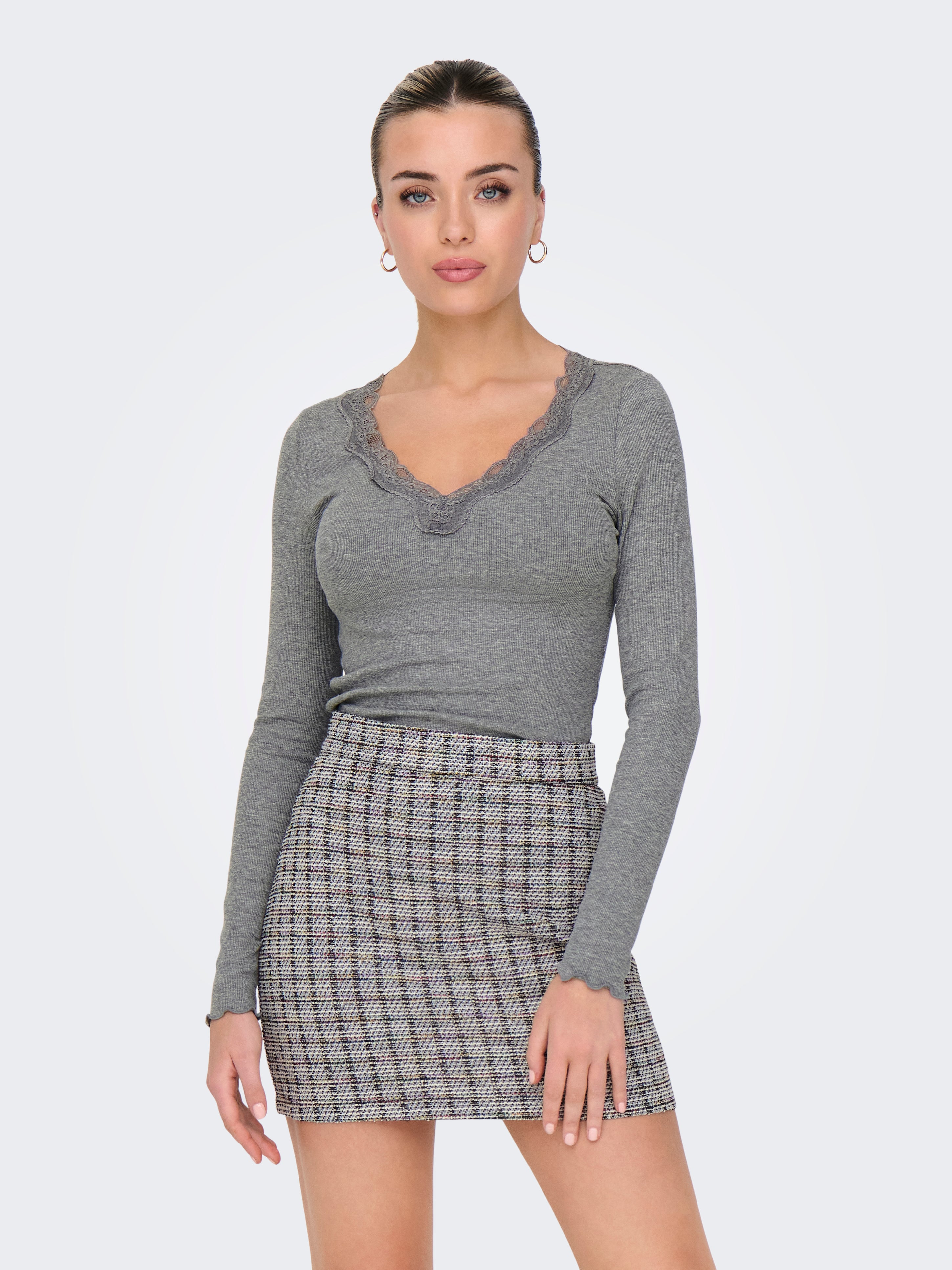 JDYETOILE Top Medium Grey Melange