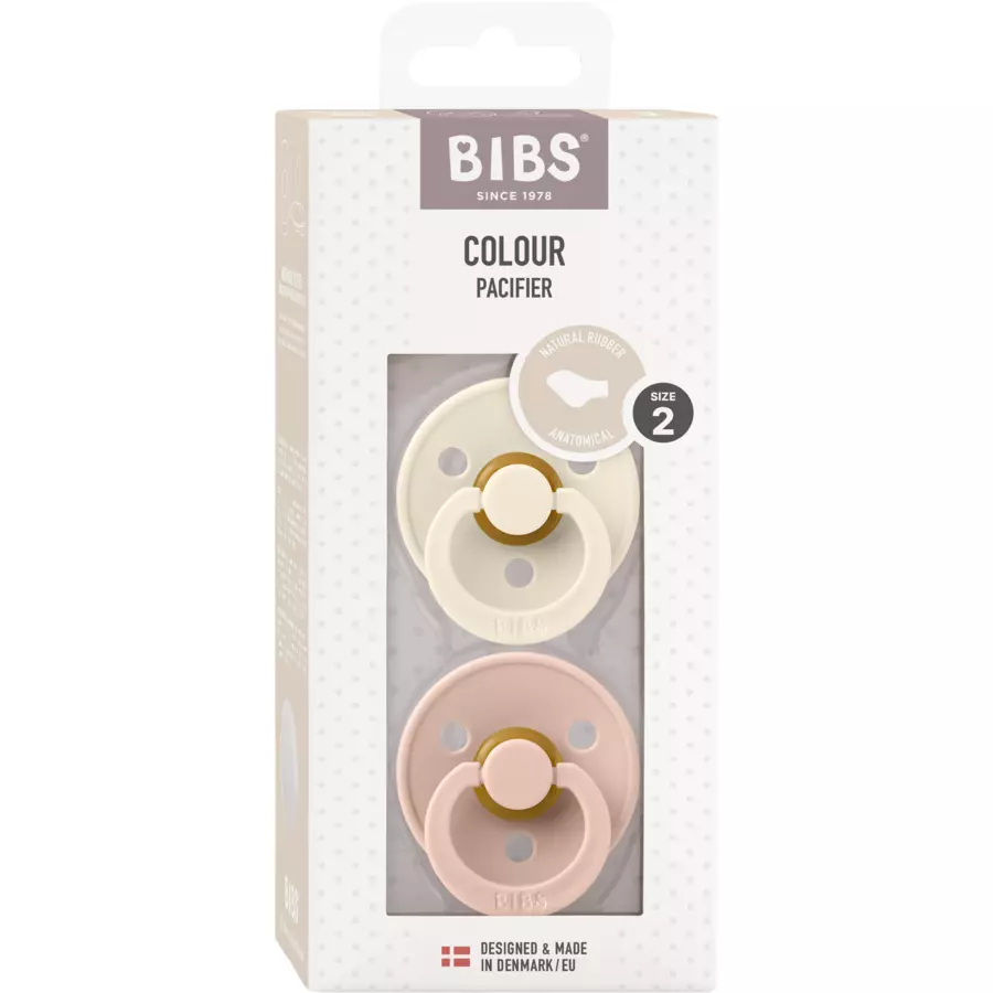 BIBS® Schnuller Colour Anatomischer Sauger Ivory & Blush  6-18 Monate, 2 Stk.