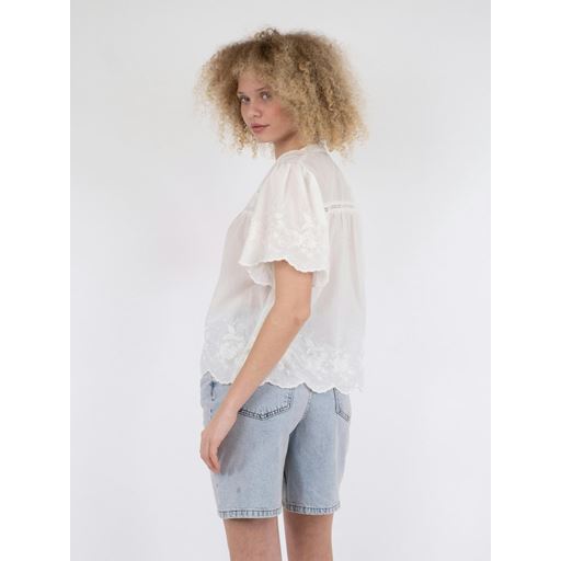Neo Noir Micheline Emb Bluse, Off White, 40