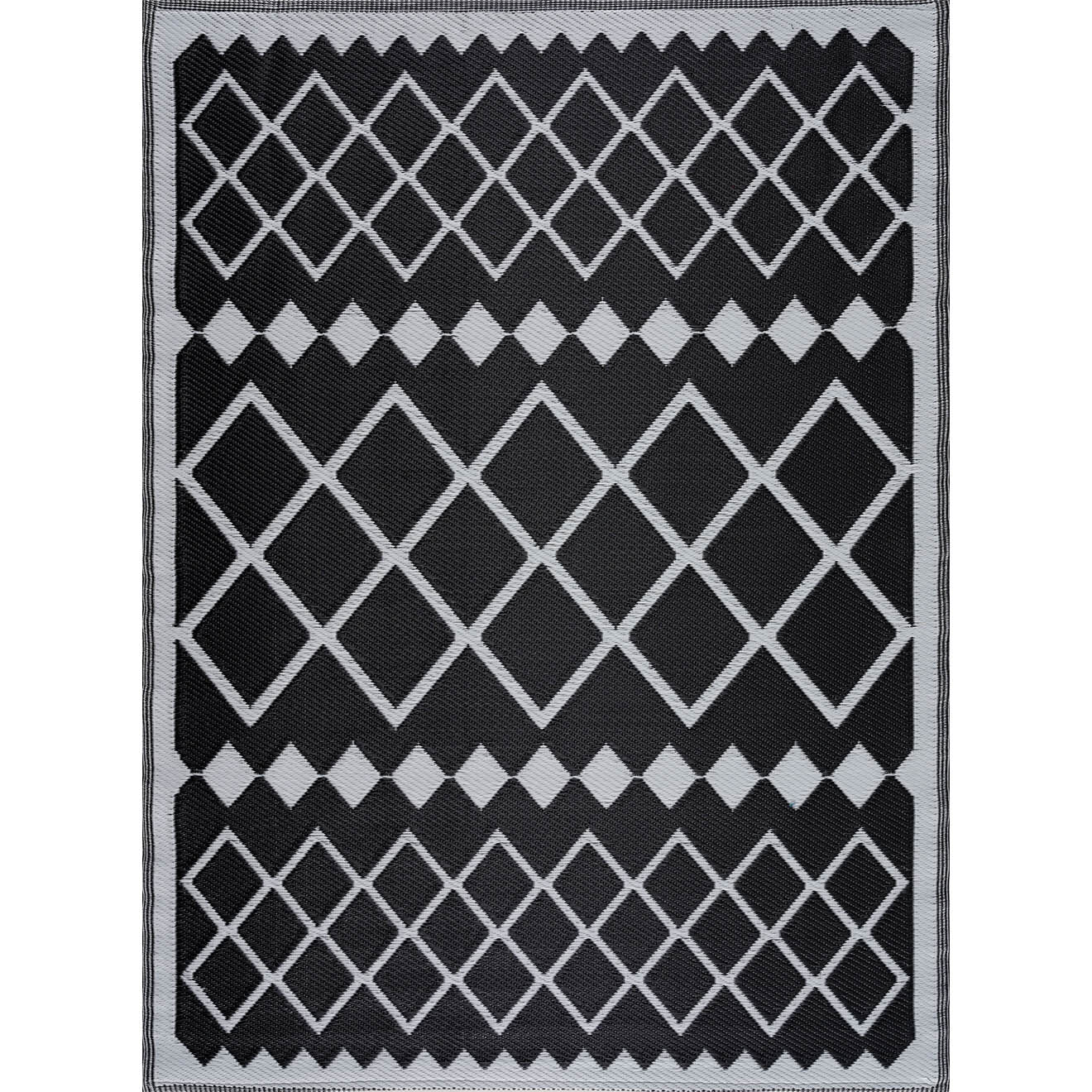 Nazar Rugs Tapis Scoobi recto/verso extérieur & intérieur noir - 120x160 cm