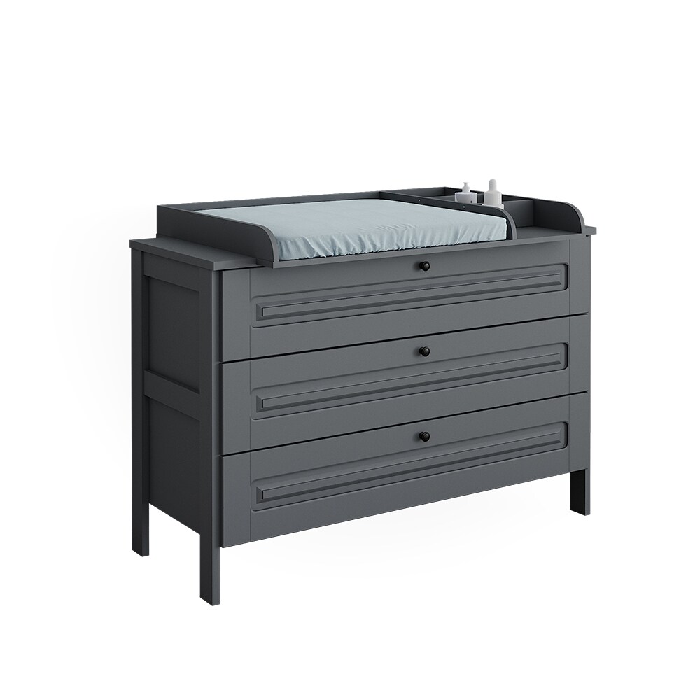 Vitalispa Wickelkommode Ajaton Grau 133 x 98,4 mit 3 Schubladen