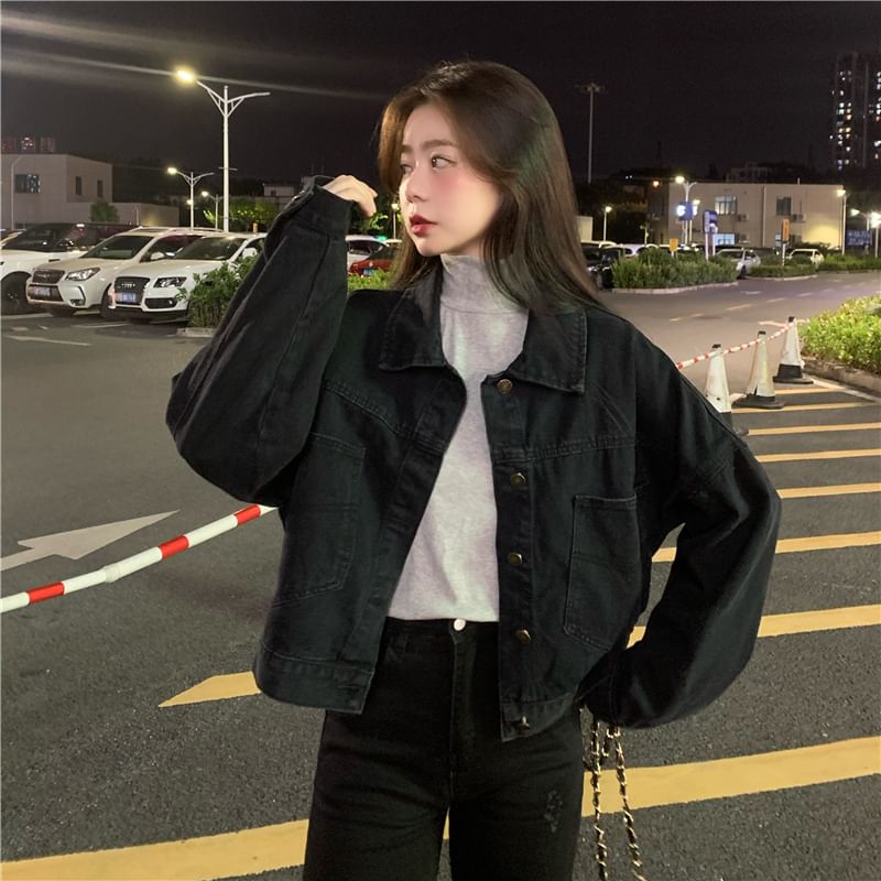 Miss Kekeli - Oversized cropped denim jack
