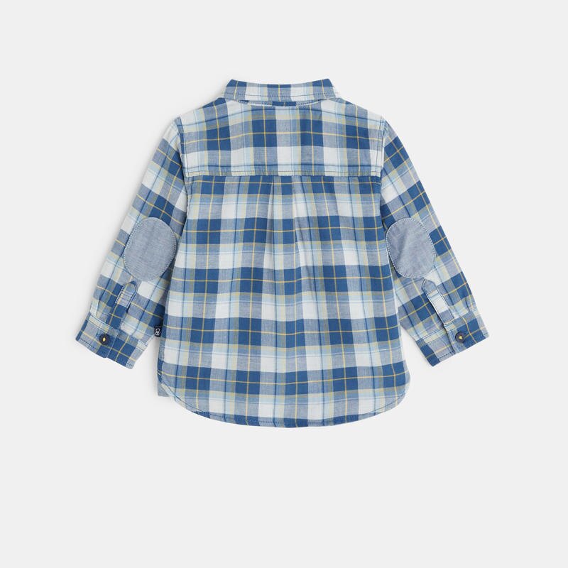 Chemise à carreaux bleue bébé garçon Bleu