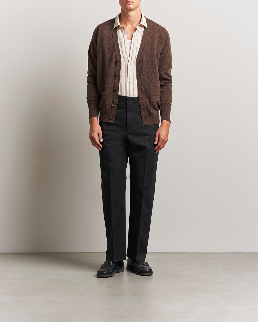 NN07 Paw Cotton/Lyocell Pleated Trousers Black