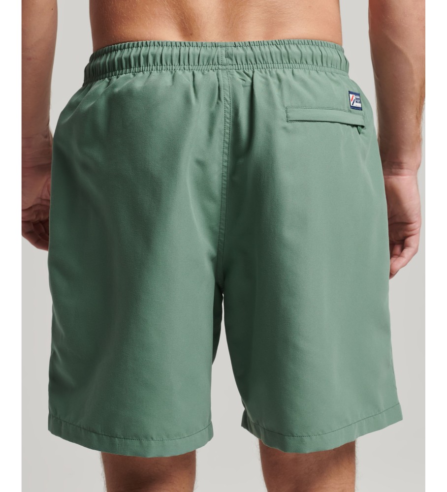 Maiô Superdry tamanho 48cm com apliques, confeccionado em material reciclado ecológico.